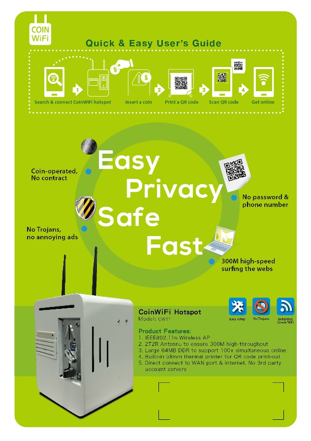 English specification of coin WiFi hotspot
